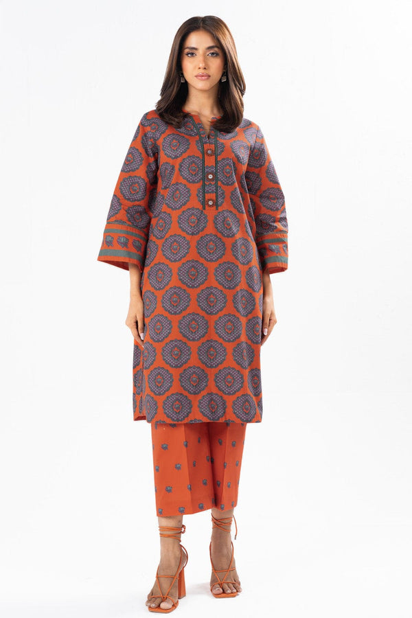 2 Pc Printed Lawn Suit With Printed Cambric Trouser