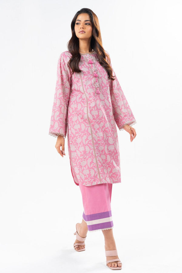 2 Pc Printed Lawn Suit With Printed Cambric Trouser