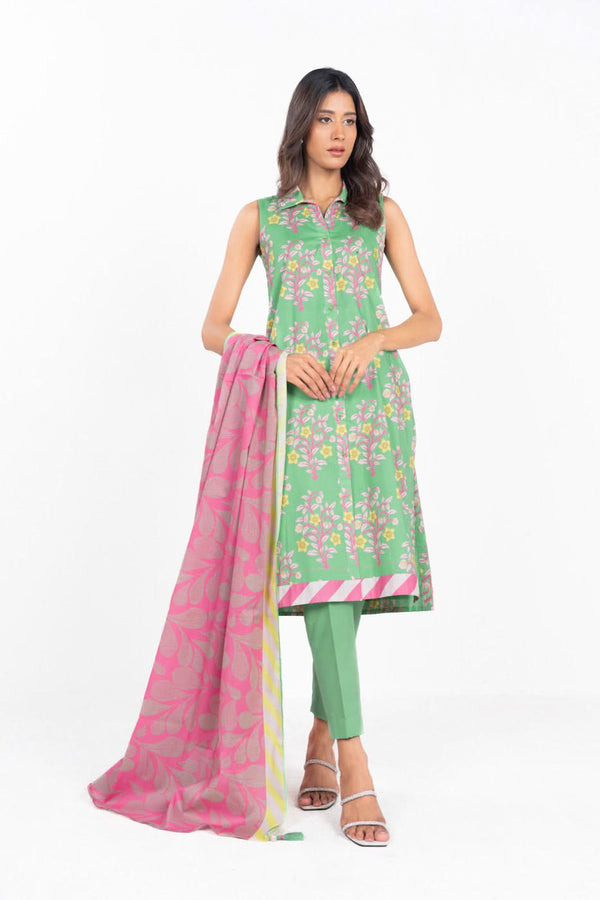 3 Piece  Printed Lawn Suit With Printed Lawn Dupatta