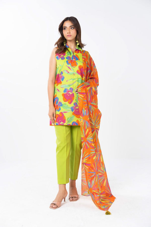 2 Piece  Printed Lawn Suit With Printed Lawn Dupatta