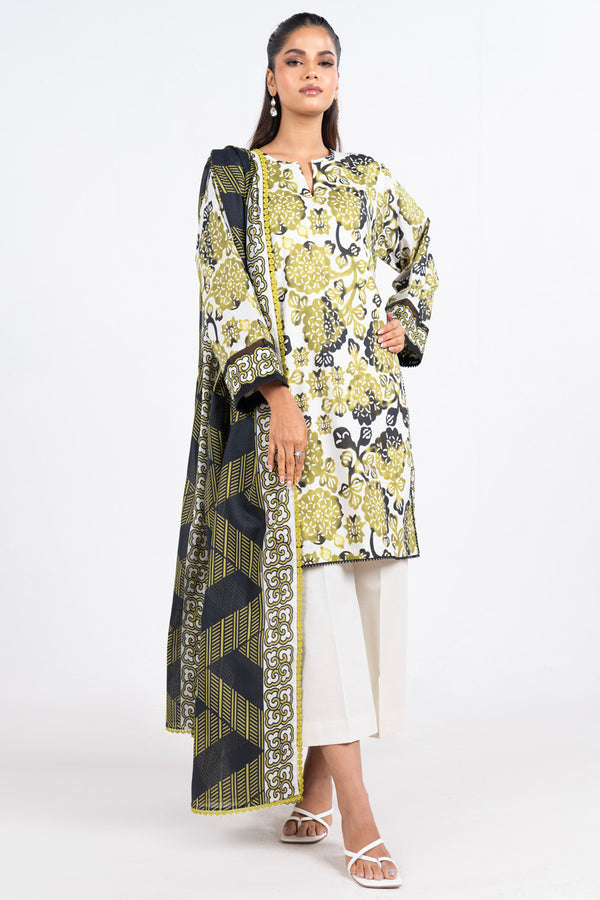 3 Pc Printed Lawn Suit With Lawn Dupatta