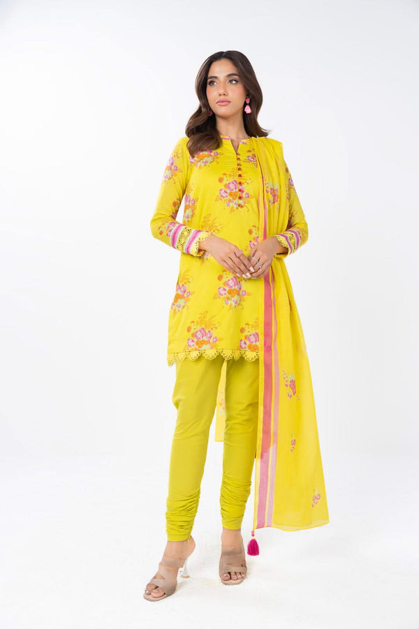 2 Piece  Printed Lawn Suit With Printed Lawn Dupatta