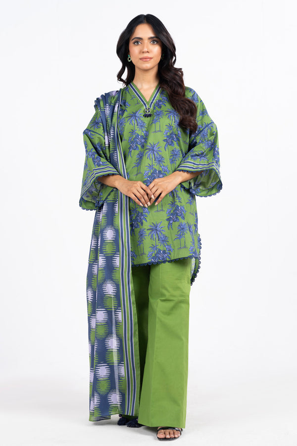 3 Pc Printed Lawn Suit With Lawn Dupatta