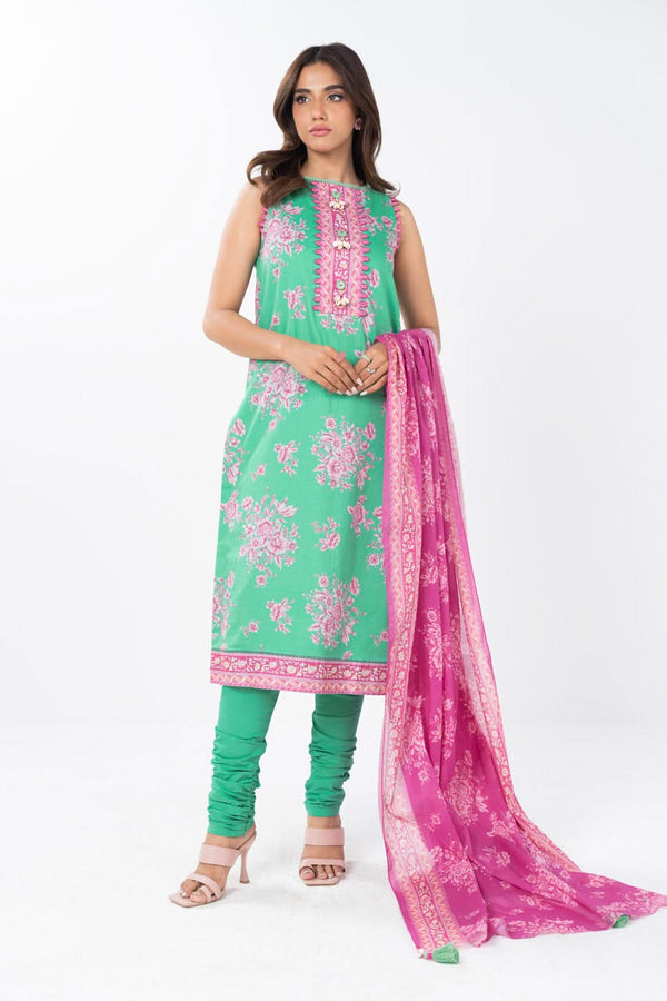 2 Piece  Printed Lawn Suit With Printed Lawn Dupatta