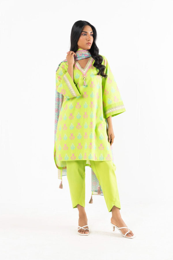 2 Pc Printed Lawn Suit With Printed Lawn Dupatta