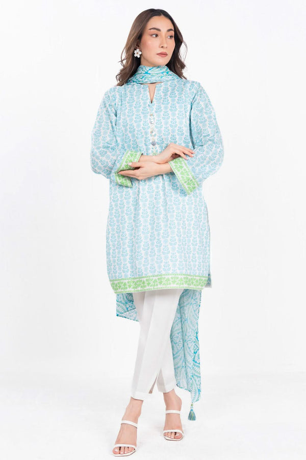 3 Piece Printed Lawn Suit With Printed Lawn Dupatta