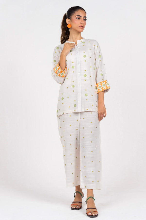 Stitched - Dyed Embroidered Khaddar Kurta