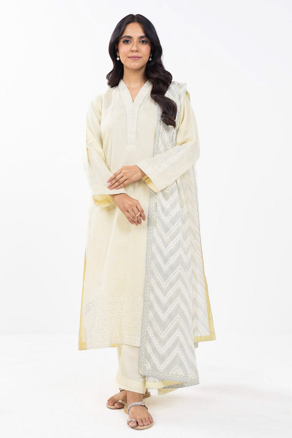 Stitched - 3 Pc Embroidered Jacquard Outfit