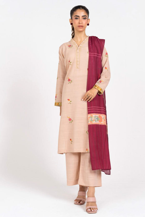 Stitched - 2 Pc Embroidered Khaddar Outfit