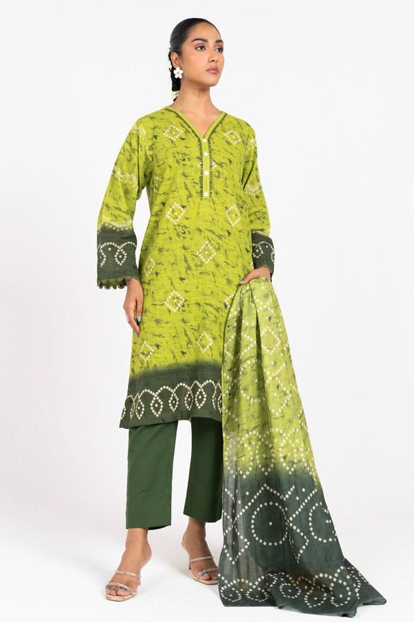 Stitched - 3 Pc Printed Khaddar Outfit