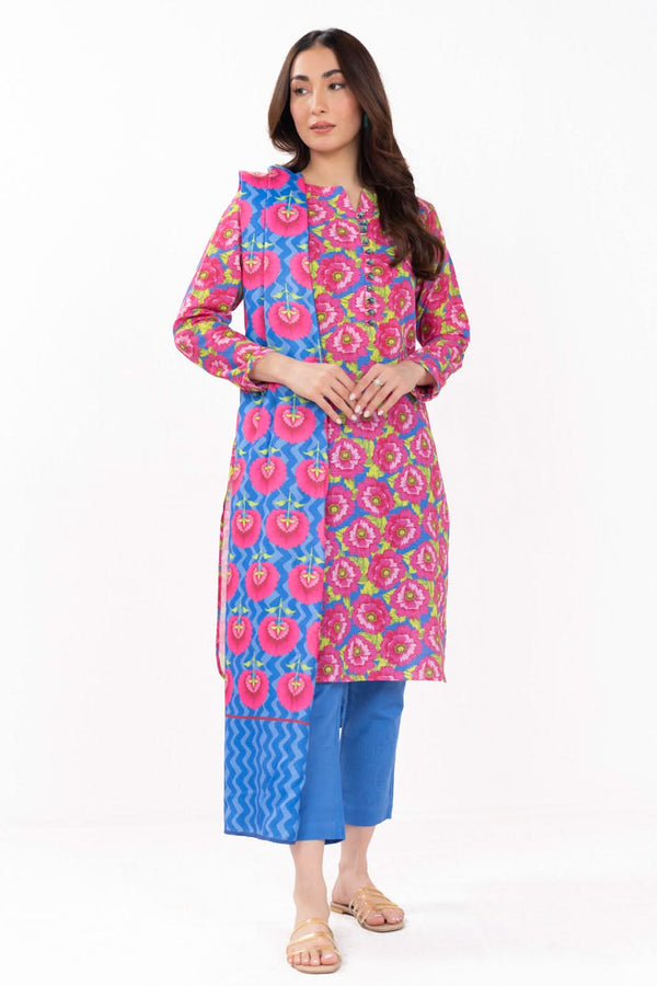 Stitched - 3 Pc Printed Khaddar Outfit