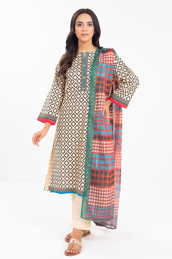 Stitched - 2 Pc Printed Cambric Outfit