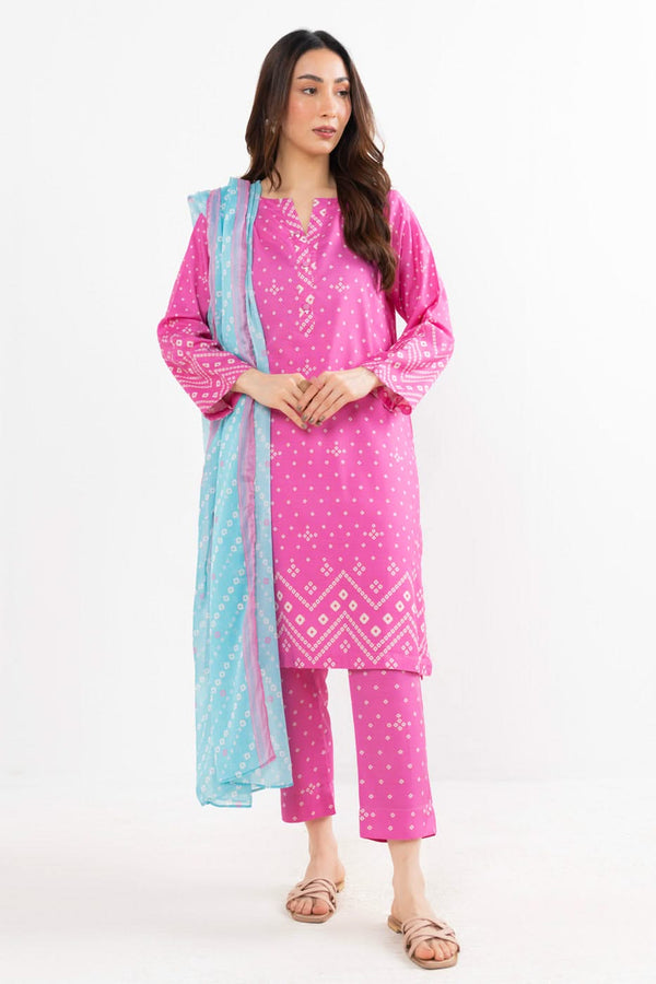 Stitched - 3 Pc Printed Raw Silk Outfit