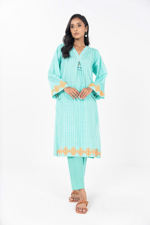 Stitched - Printed Embroidered Khaddar Kurta