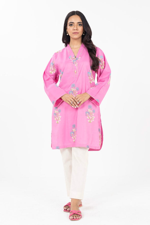 Stitched - Printed Cotton Silk Kurta