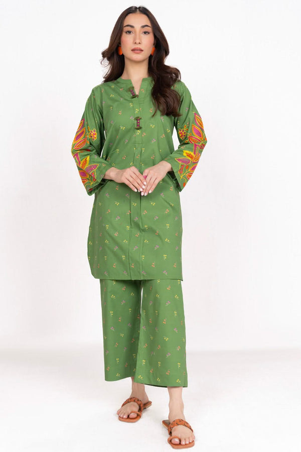 Stitched - 2 Pc Embroidered Cambric Outfit