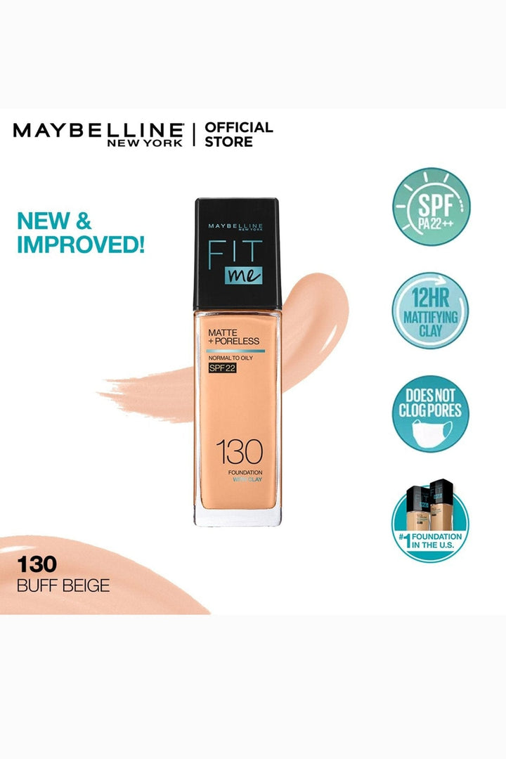 Maybelline Base Líquida Fit Me Matte Poreless Foundation 30ml Tono 102, Maybelline  Bases - Farmafull