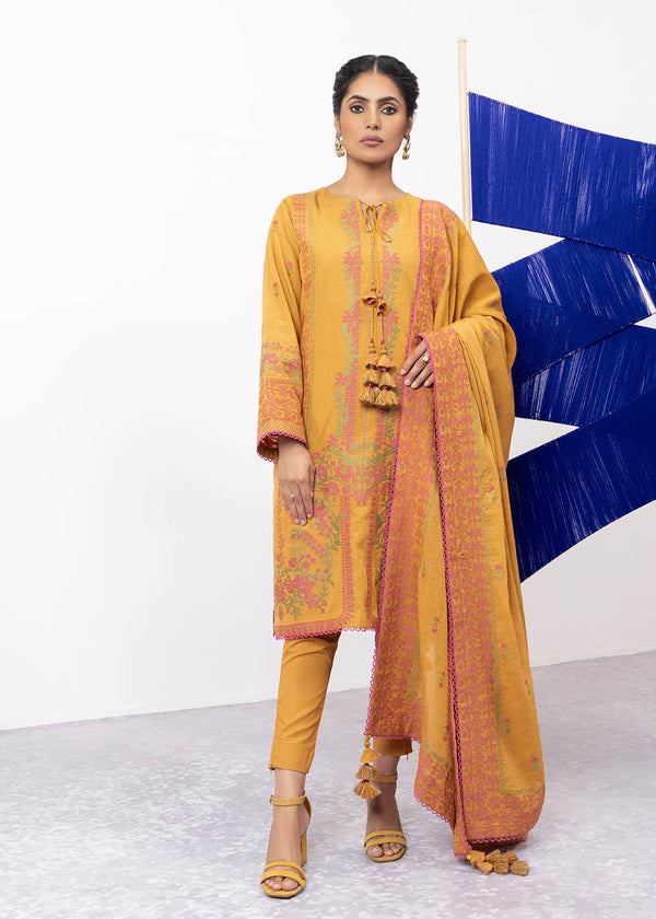 3 Pc Jacquard Suit With Jacquard Dupatta