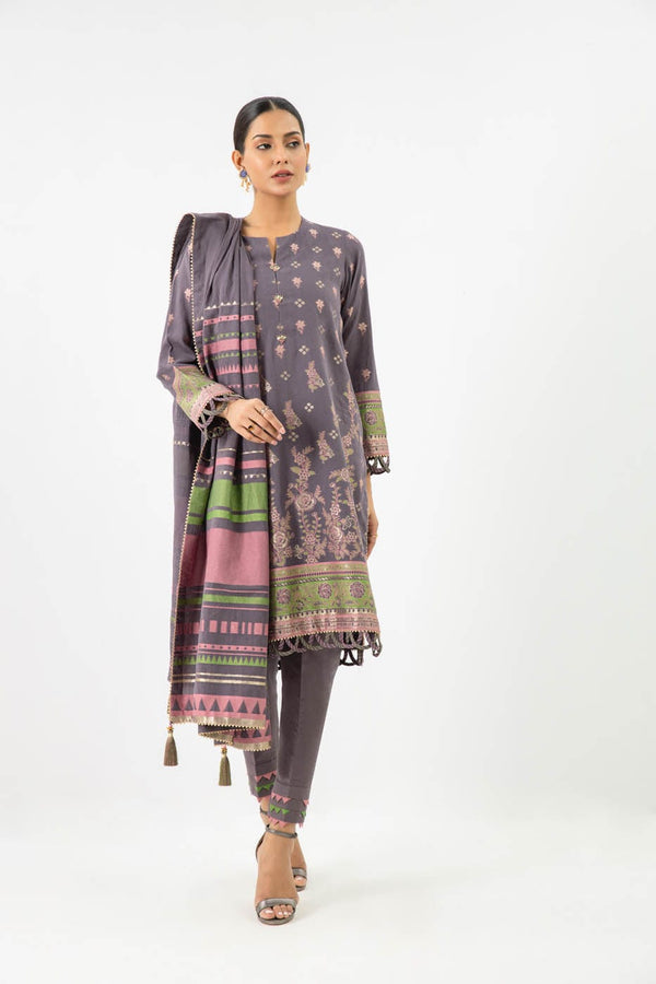 3 Pc Jacquard Suit With Jacquard Dupatta