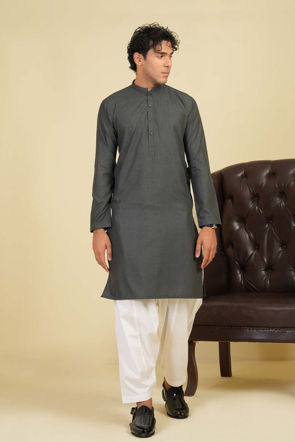 Dyed Embroidered Blended kurta