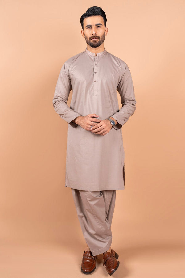 Dyed Embroidered Cotton Shalwar Kameez