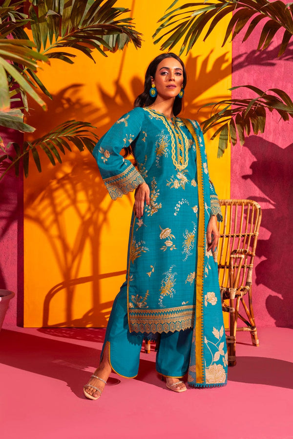 3 Pc Embroidered Poly Lawn Suit With Poly Lawn Dupatta