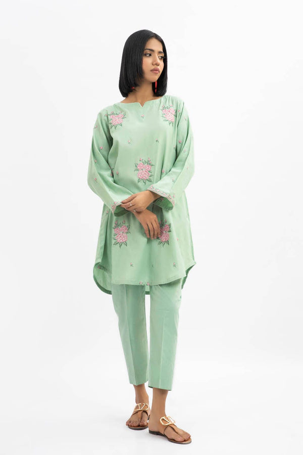 Dyed Cotton Satin Kurti