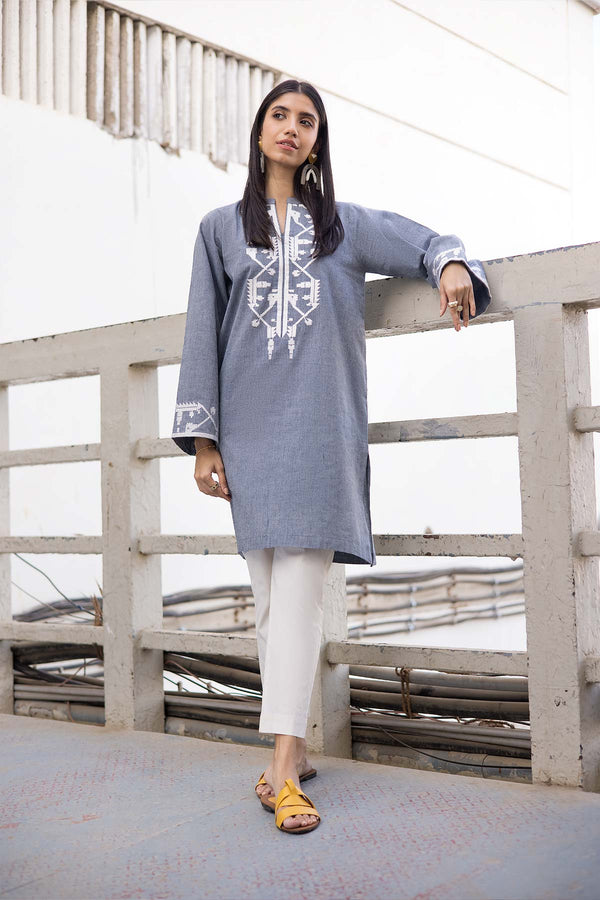 Dyed Embroidered Kurti